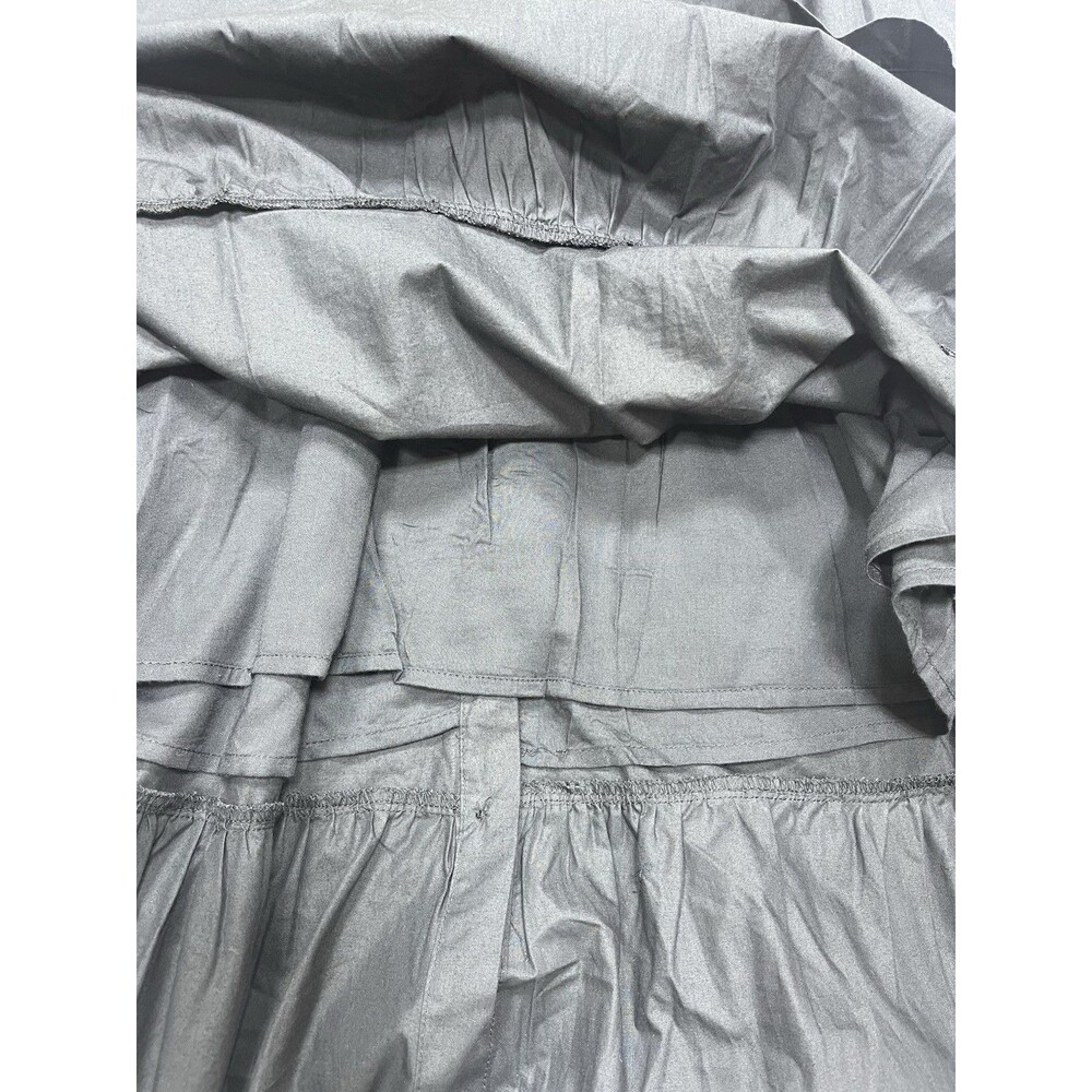 Anthropologie Midi Shirt Dress Black Pleated Cotton Preppy Retro Boho Medium NWT - Picture 11 of 14